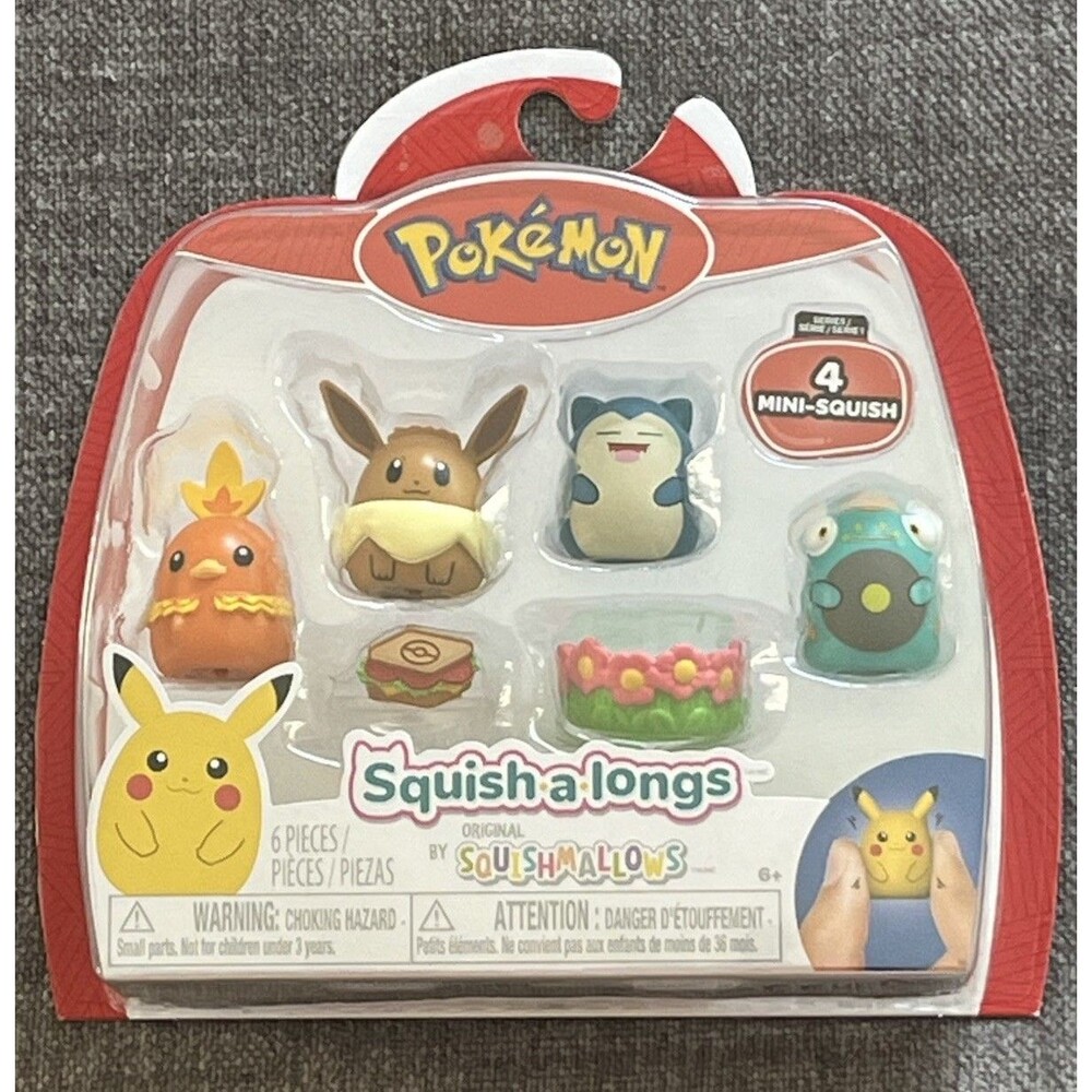 Pokemon Squish-a-Longs Series 4 Mini Squishy Pack Pikachu & Friends NEW Sealed
